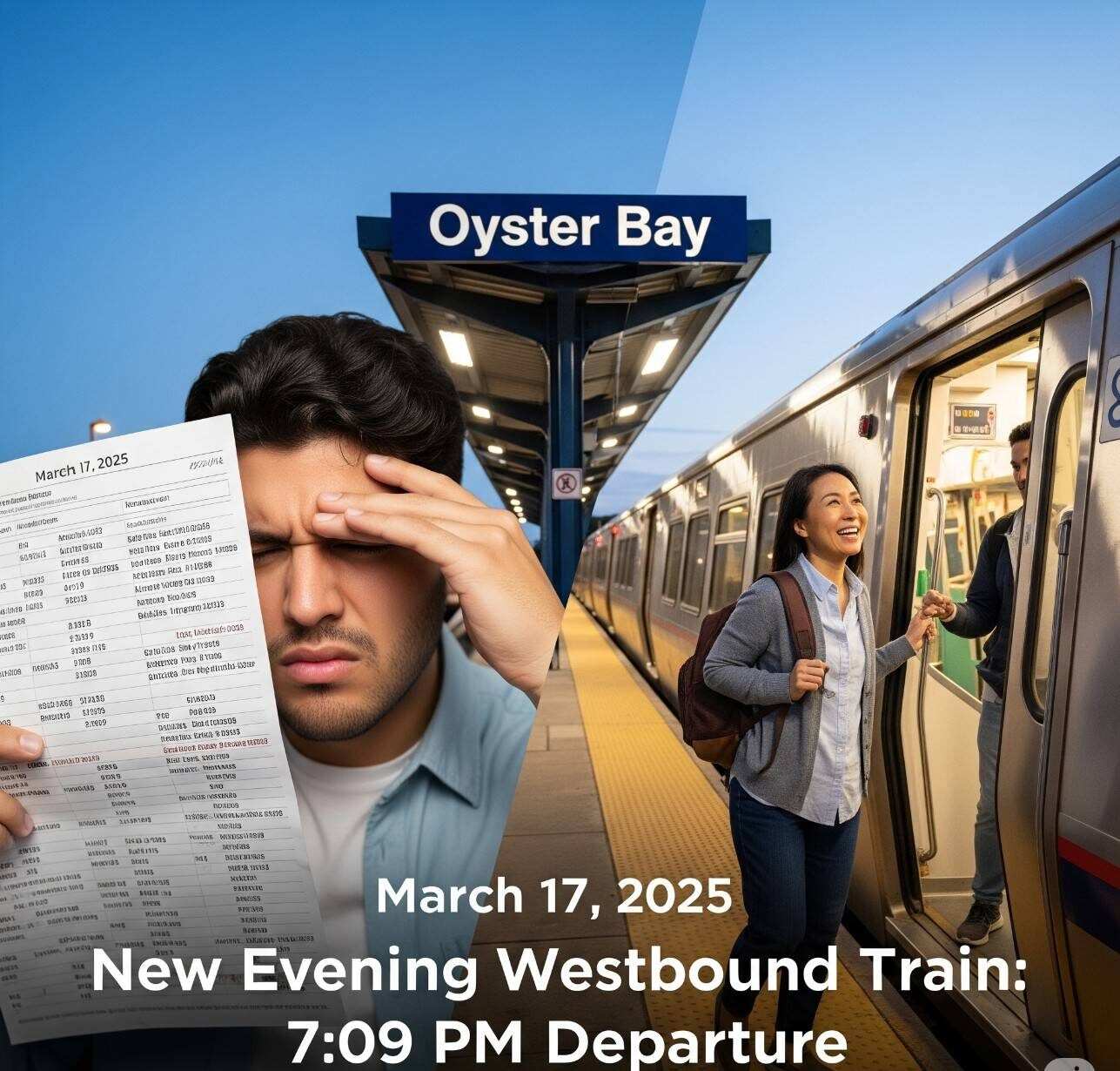 Oyster Bay LIRR Station Timetable